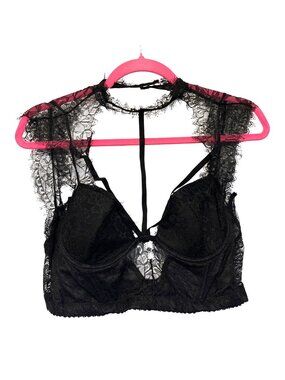 Love Courtney By Nasty Gal Black Lace Bustier Top Hook & Eye Closures Size L
